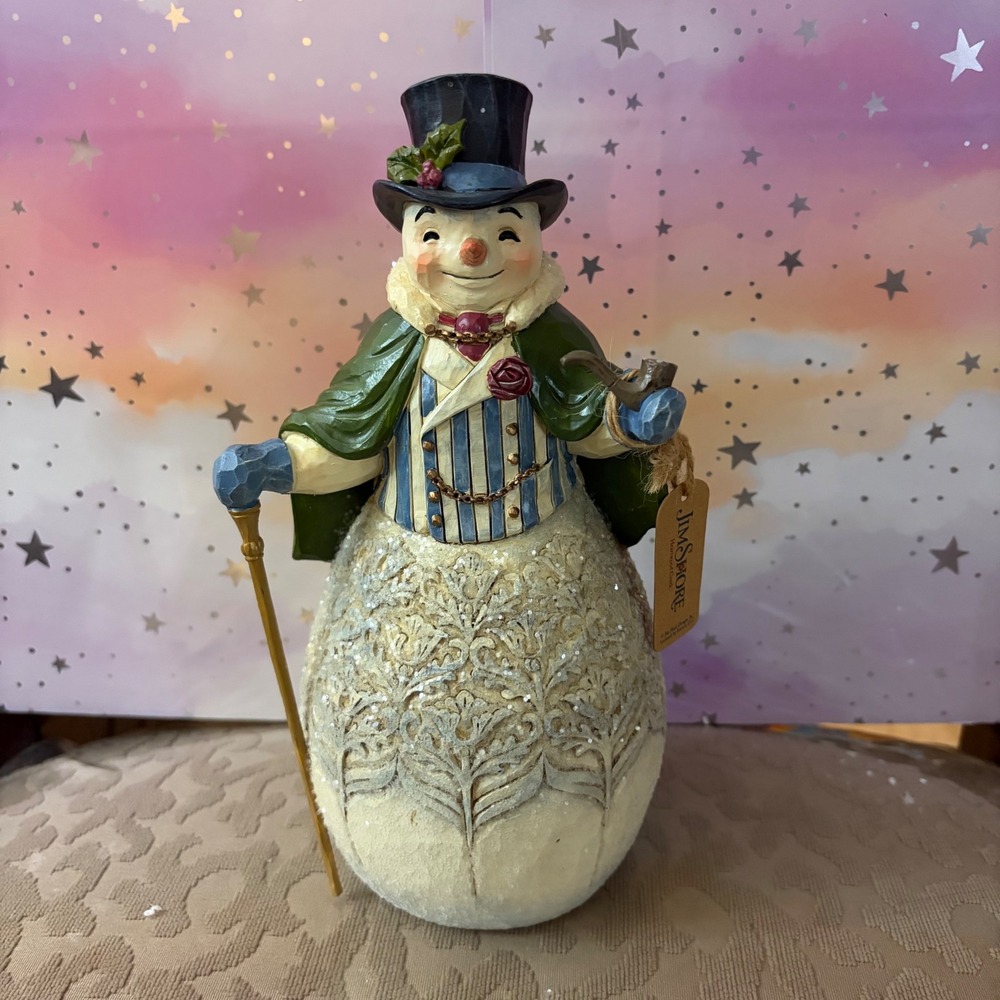 Jim Shore Heartwood Creek Dapper December Victorian Snowman Figurine 6004183